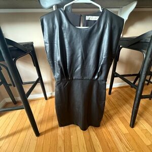 Bishop & Young Elegant Black Faux Leather Dress Size Medium